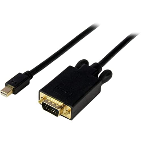 Image of StarTech.com 3 ft Mini DisplayPort to VGA Adapter Cable - mDP to VGA Video Converter - Mini DP to VGA Cable for Mac / PC 1920x1200 - Black (MDP2VGAMM3B)