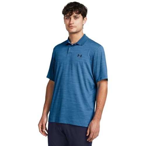 Image of Under Armour Mens Golf Polo Shirt, (406) Photon Blue/Midnight Navy, S
