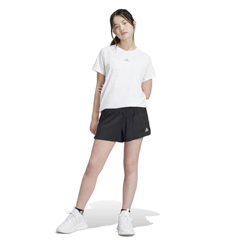 Image of adidas Girl's Pacer Shorts Kids, Black/White/Reflective Silver, 13-14 Years