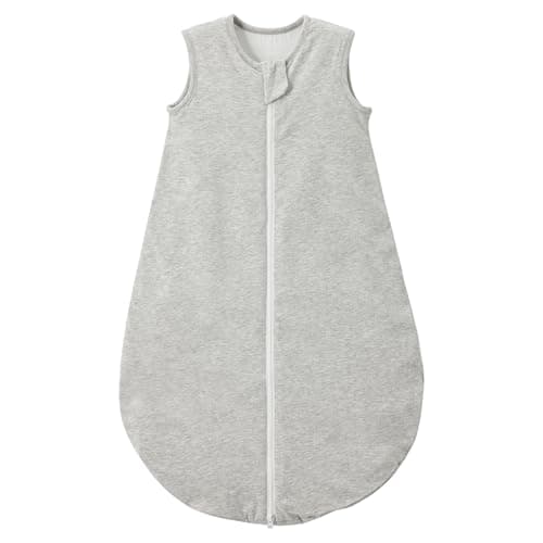 Image of Duomiaomiao Baby Sleeping Bag 1.0 Tog Sleep Sack, Baby Sleeping Bag 100% Cotton All Years Round Baby Wearable Blanket Unisex Toddler Newborn Sleep Bag 6-18 Months, Grey