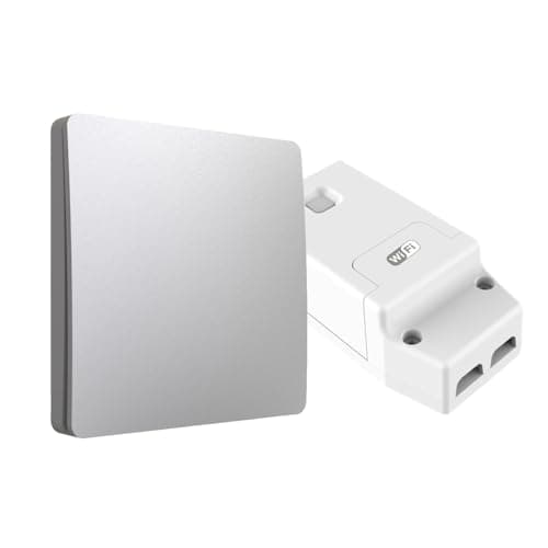Image of ENERJ 1 Gang Wireless Kinetic Switch, (Silver Finish) + 100W RF+WiFi Dimmable Receiver