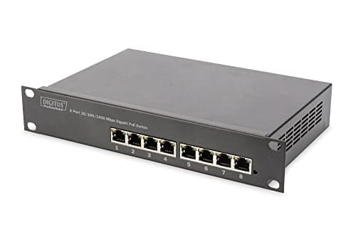 Image of DIGITUS Gigabit Ethernet PoE+ Switch - 10 Inch - 8 Ports - Unmanaged - IEEE 802.3at - 96 Watt Power Budget - Black