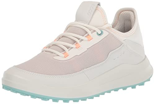 Image of ECCO Women's Core Mesh Golf Shoe, White Peach Nectar, 8.5 UK