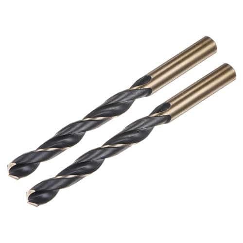 Image of sourcing map 2pcs Jobber Drill Bits 11.5mm (0.453") Black Nitride & Gold Titanium Coated M2 High Speed Steel (HSS) Twist Drill Bits for Stainless Steel Aluminum Alloy Metal