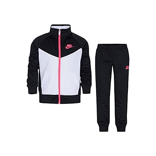 Image of Nike Girl`s Futura Tricot Track Suit 2 Piece, Black(36c552-023)/White, 12 Months