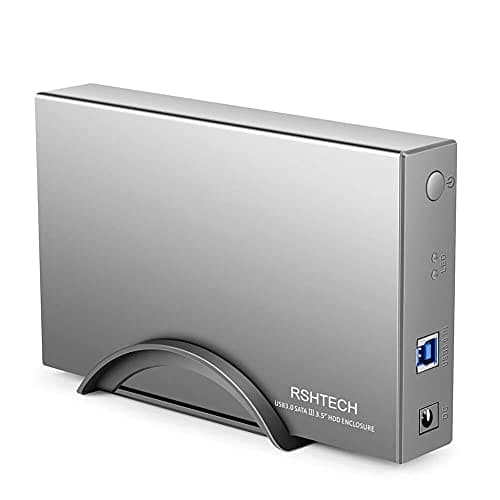 Image of RSHTECH Hard Drive Enclosure USB 3.0 to SATA External Hard Drive Caddy for 3.5 inch SATA I/II/III HDD SSD up to 16TB Drives,Support UASP & Automatic Sleep Function (Silver)