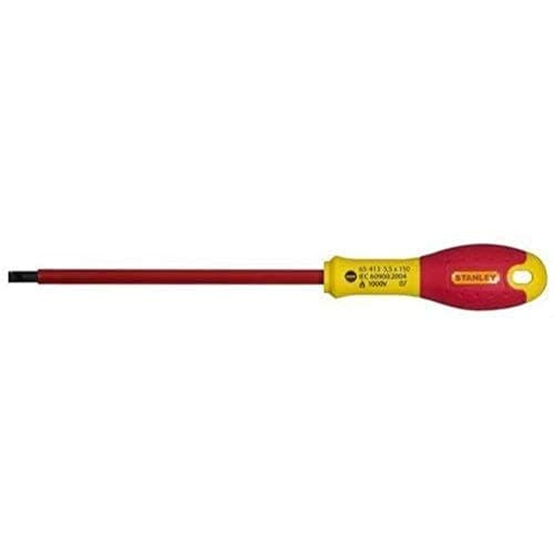 Image of Stanley 1-65-410 Fat Max Screwdriver Insulated Slotted 2.5X50Mm-Red And Yellow