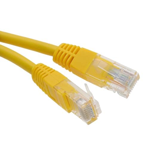 Image of kenable Yellow Network Ethernet Cable RJ45 Cat5e UTP Patch Lead 26AWG Moulded Connectors 50cm 0.5m
