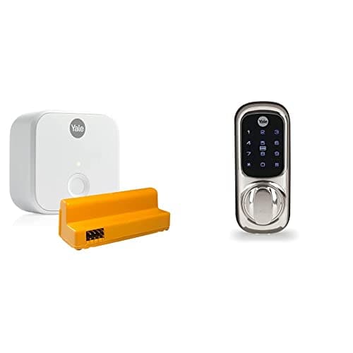 Image of Yale Connect Wi-Fi Bridge + Yale Access Module & Smart Living YD-01-CON-NOMOD-CH Keyless Connected Ready Smart Door Lock, Touch Keypad, Works with Alexa, Chrome