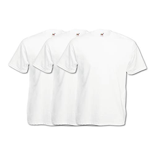 Image of Fruit of the Loom Men's Valueweight Tee, 3 Pack Regular Fit Crew Neck Short Sleeve 3 T - Shirt, White (White 30), XXXXX-Large (Manufacturer Size:5XL)