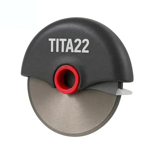 Image of TITA22™ Titanium Coated Pizza Cutter Wheel – Ultra Sharp & Durable, Rust Resistant, Ergonomic Safe Grip Handle, Dishwasher Safe, Detachable Blade for Easy Cleaning – Professional Pizza Slicer