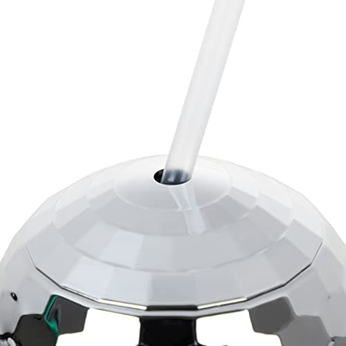 Image of Disco Balls Cup with Straw, Unique Retro Disco Design, 580ml Capacity Drink Cups for Parties, KTV, Bars, Nightclubs, Fun Gifts or Party Supplies (Silver)