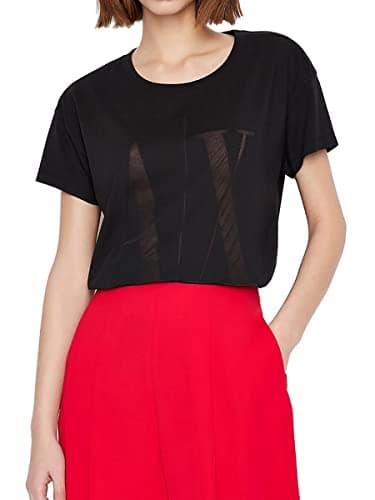 Image of Armani Exchange A|X Women's Burnout Icon Logo T-Shirt, Black, X-Small