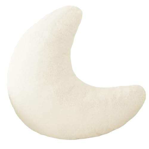Image of 11.81" Plush Moon Pillow,Cute Decorative Throw Pillows for Kids and Adults,Moons Shaped Sleeping Pillow for Warm Companionship,Soft Plush Throw Cushions for Couch Bed Nursery (Moon, White, 30 * 30cm)