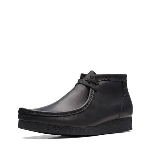 Image of Clarks Men's Shacre Chukka Boot, Black Leather, 7 UK