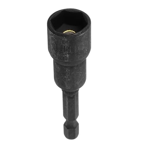 Image of sourcing map Magnetic Nut Driver 13mm Hex Drive Socket CR-V Steel Power Screw Drill Bits Socket Wrench Tools with 1/4" Quick Change Hex Shank for Power Drills Impact Drivers, Black