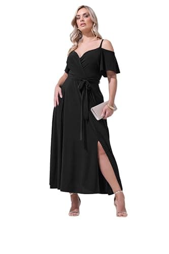 Image of Yours London Curve Cold Shoulder Maxi Dress - Women's - Plus Size Curve Black