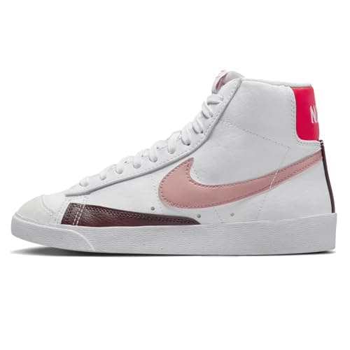 Image of NIKE Women's W Blazer MID '77 Next Nature Sneaker, White/RED Stardust-Night Maroon, 3 UK