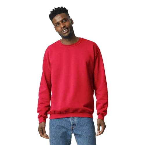 Image of Gildan Men's Fleece Crewneck Sweatshirt, Style G18000, Red, XXL