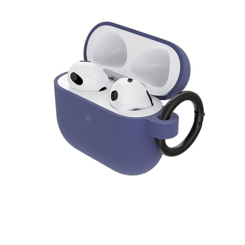 Image of OtterBox Soft Touch Headphone Case for AirPods 3rd Gen 2021, Shockproof, Drop proof, Ultra-Slim, Scratch and Scuff Protective Case for Apple AirPods, Includes Carabiner, Dark Purple
