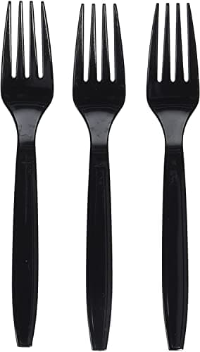 Image of Black Forks | Heavy Duty Fork (Pack of 50) Tableware and Dinnerware