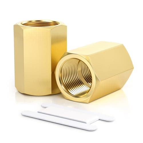 Image of Bwintech 2 Pcs 1/2" Female to 1/2" Female BSP Thread Brass Hex Coupling Connector for Pipe Connecting Conversion