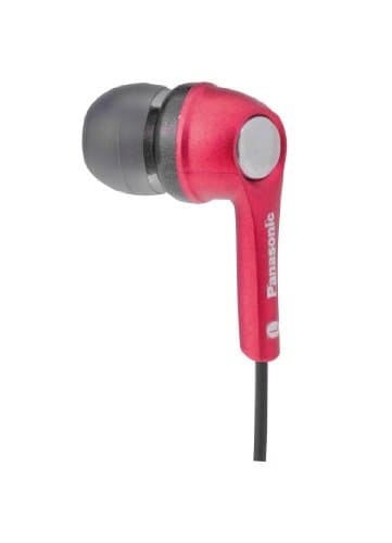 Image of Panasonic RP-HJE240E-R - Ear Canal Headphone in iPod Nano Colour - 3 pairs of ear pieces S/M/L - Red