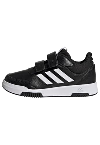 Image of adidas Unisex Kids Tensaur Hook and Loop Shoes, Core Black/Cloud White/Core Black, 2 UK