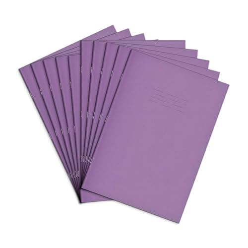 Image of Rhino A4 Cornell Exercise Book, 80-Page / 8mm Lined Notebook, 10-Pack, Office & School Stationery Supplies, Purple