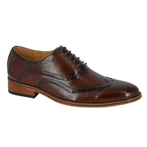 Image of Goor Mens 5 Eyelet Brogue Oxford Shoes (14 UK) (Brown)