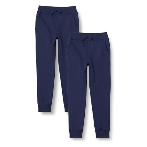 Image of Amazon Essentials Boys' Fleece Jogger Sweatpants, Pack of 2, Navy, 6-7 Years