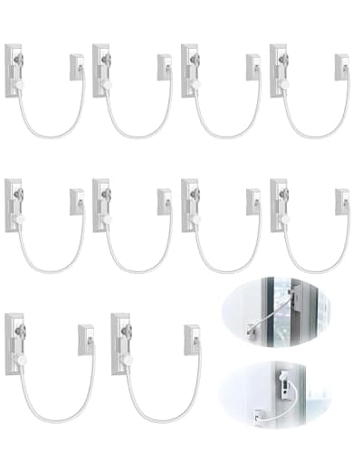 Image of eSynic Window Locks for Upvc Windows 10Pack Window Safety Restrictors Alloy&Stainless Steel Window Opening Restrictors Limiting Ventilation for Home/School/Commercial Application Chird Safety