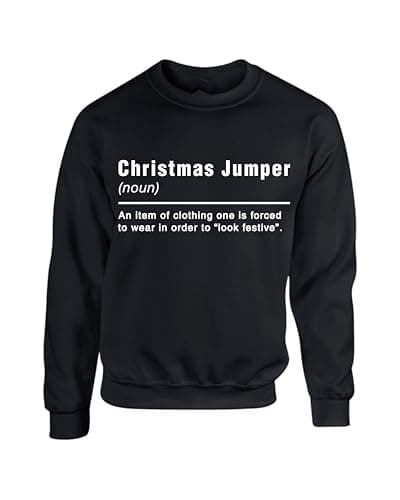 Image of Funny Christmas Jumper Noun Definition, Xmas Sweatshirt, Festive Unisex Jumper, Christmas Humor Sweater UK(4XL, Black)