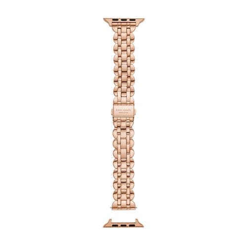 Image of Kate Spade New York women's rose gold-tone stainless steel 42/44/45mm band for apple watch®