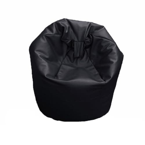 Image of FAUX LEATHER Bean Bag Beanbag Gaming Chair Seat Lazy Lounger Couch (Black, Medium (60 x 60 x 75 cm))