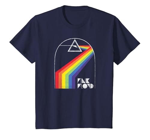 Image of Pink Floyd Distressed Dark Side Yellow Brick Road T-Shirt, Youth, Navy Blue, 4T