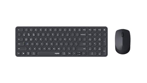 Image of Rapoo I Wireless Keyboard and Mouse (9310M, Ultraslim, Bluetooth 2.4GHz, Batteries) Dark Grey