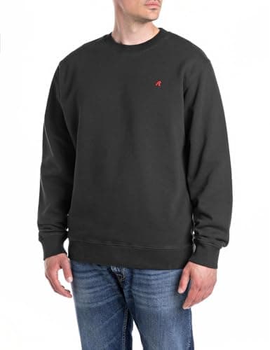 Image of Replay Men's Regular Fit Sweatshirt Cotton, 098 Black, M