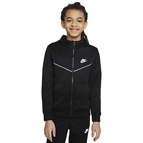 Image of Nike DD4006 B NSW REPEAT PK FZ HOODIE Sweatshirt boys black/white S