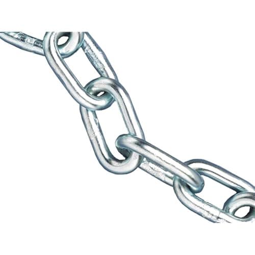 Image of Faithfull FAICHAL525C Zinc Plated Steel Chain Reel A-Link 5 mm Link Dia. 25 m Reel. 160 kg Load Limit, Silver