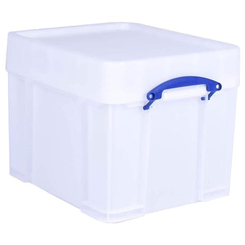 Image of Really Useful Box Plastic Storage 35 Litre with XL Lid White Strong