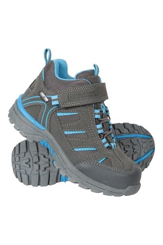 Image of Mountain Warehouse Drift Junior Kids Boots - Waterproof Rain Shoes, Durable & Breathable, Boys & Girls - For Spring Summer, Walking, Hiking & Outdoors Grey Kids Shoe Size 13