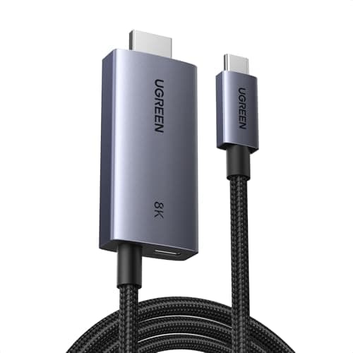 Image of UGREEN USB C to HDMI 2.1 Cable 140W PD Fast Charger 8K@60Hz 4K@240Hz 1440P@360Hz Thunderbolt 5/4/3 Type C HDR Dolby Atmos VRR Adapter Compatible for MacBook Pro/Air M4 M5,iMac,iPad,Galaxy Tab,XPS(2M)