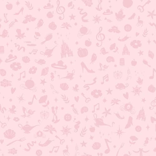 Image of RoomMates RMK11408WP Disney Princess Icons Pink Peel and Stick Wallpaper with Glitter