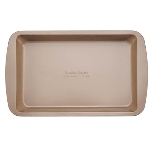 Image of Stanley Rogers Ceramabake Healthy Non-Stick Ceramic Rectangular Cake Pan, Baking Tin, Bake Without PFAS, PTFE, PFOS, PFOA, Cadmium & Lead, Ideal for Oven, Brownies, Slices, Rocky Road, 28x18x3.5cm