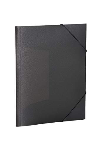 Image of HERMA Elastic Folder Translucent in Black, A4, Sturdy Plastic, with 3 Inner Flaps, 1 Span Folder
