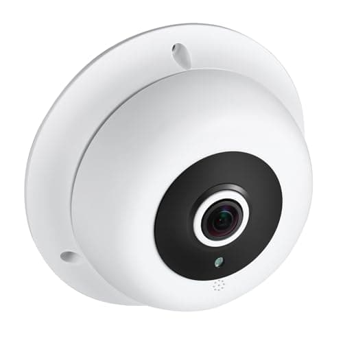 Image of REVODATA Fisheye 5MP POE IP Camera with Microphone, 1.7mm Lens(170°FOV), IR Night Vision, Indoor Dome Security Audio Surveillance Cam Motion Detection, PC/Phone App(IF04-P-A-TS)