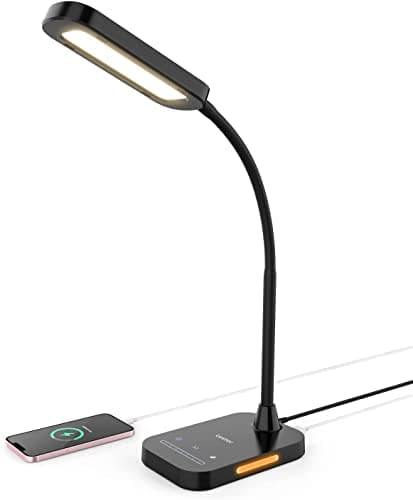 Image of Lastar LED Desk Lamp, 12W Dimmable Table Lamp with USB Charging Port, 7 Brightness Levels, 5 Color Temperatures, Touch Control, Timer, Night Light, Memory Function Desk Light for Study