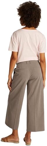 Image of Tommy Hilfiger Women’s Wide Leg Cropped Trousers, Brown (Tundra Brown), 42W