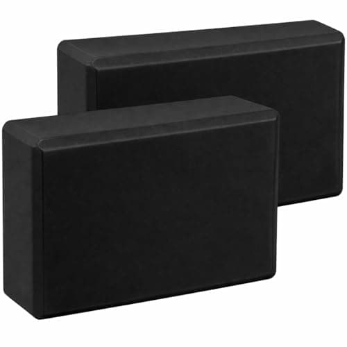 Image of 2Pcs Yoga Blocks – Anti-Slip Foam Gym Bricks for Pilates, Stretching & Fitness | Lightweight, Durable & Travel-Friendly Yoga Accessories for Exercise & Practice (Pair of black, 23 x 15 x 7.5 cm)